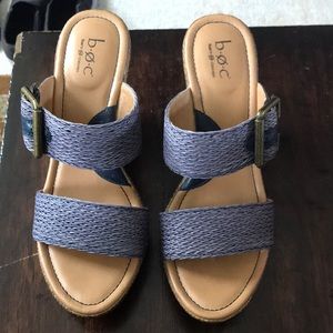 Blue weave Coconut wedge